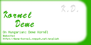 kornel deme business card